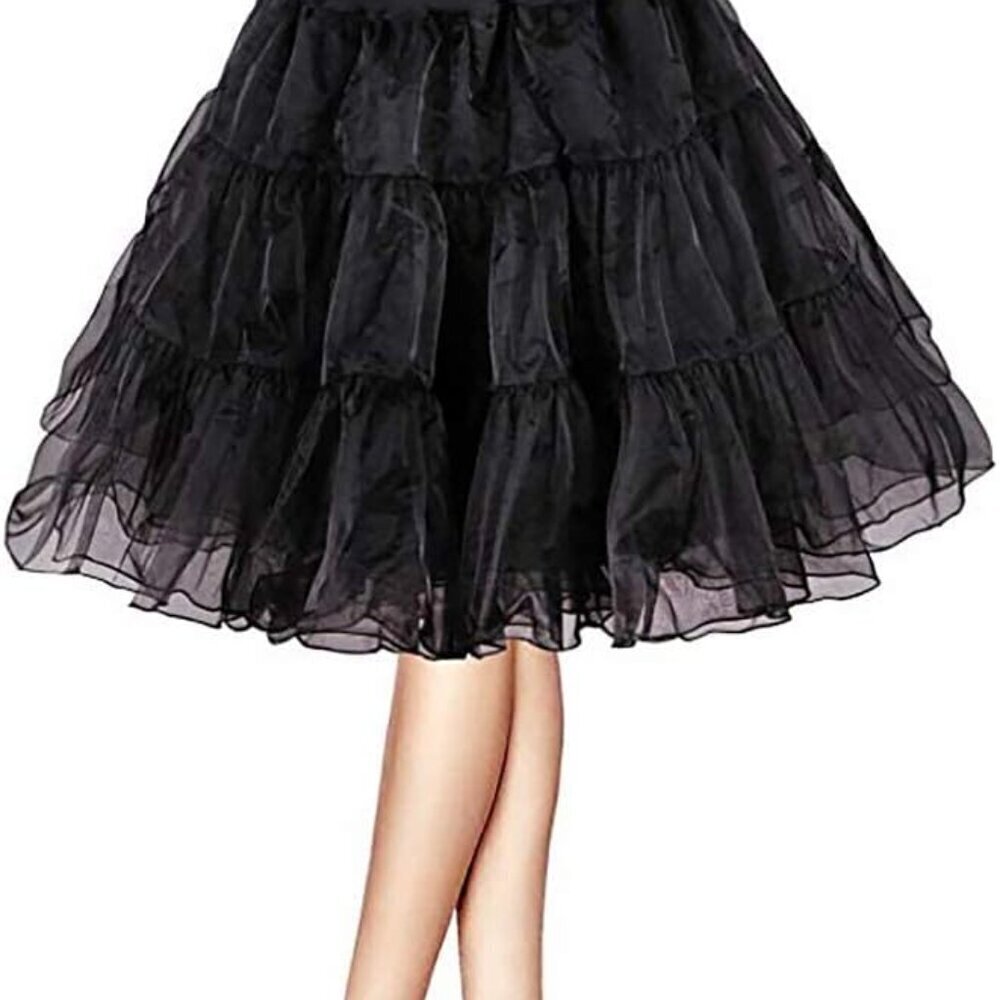 1950s Vintage Knee Length Crinoline Petticoats Women Tulle Under Dress